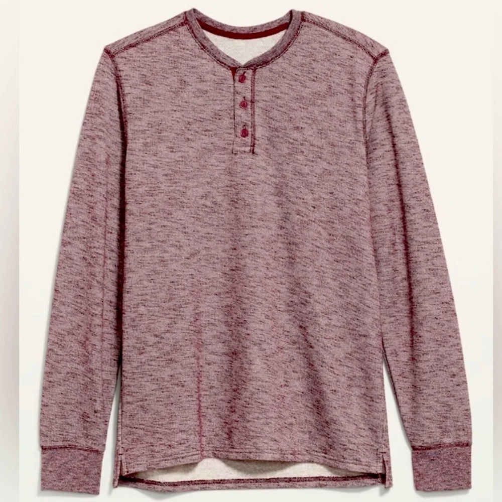 NWOT! Men's Cozy Soft-Brushed Long-Sleeve Henley Sweatshirt